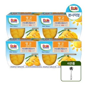 (dole)Dole 본사직영 돌 후룻볼 망고 113g x 16개입 + 스텐 스푼 / 컵과일 컷팅과일 간편과일, 후룻볼 망고 16개 + 스푼 증정