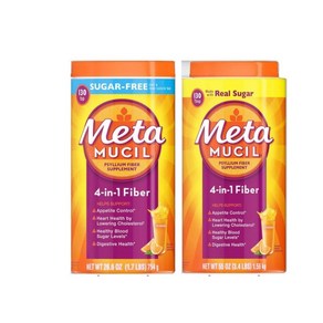 Metamucil 메타무실 오렌지 화이버 식이섬유 스무스 파우더 130회 / 슈가프리 리얼슈가, 754g, 1개