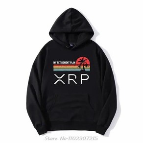 비트코인 후드 티 긴팔 상의 맨투맨 암호화폐 투자 노벨티 리플 XRP 은퇴 계획 남성용 후드티 100% 코튼 그래픽 암호화 풀오버 스웻셔츠