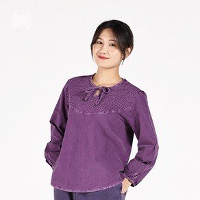 리예 여자 면20수 봄 가을 끈 티 블라우스 생활한복