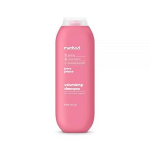 Method 볼류마이징 샴푸 퓨어 피스 로즈 피오니 핑크 씨 솔트 향 노트 파라벤 및 황산염 프리 414ml(14온스) (1팩), 메소드 Method 볼류마이징 샴푸, 퓨어 피스 로즈,, 1개, 414ml