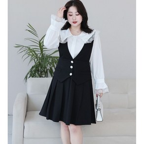 HUAXING 여성 빅사이즈 원피스 봄 가을 긴팔 원피스 5XL-8XL