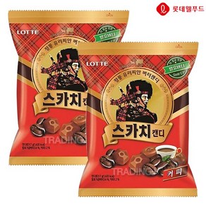 [트레이딩제이]밴드증정 롯데웰푸드 스카치 캔디 커피 317g 대용량 탕비실 후식 사탕 식당 업소용, 2개