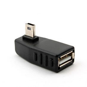 Coms USB2.0(F) to 미니5핀 우향 꺽임 젠더/BE578/Mini5P/오른쪽 꺽임/충전+데이터 전송/기억자 꺽임형으로 협소한 공간에 활용, 1개