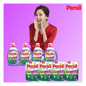 [퍼실] [겸용][총8종] 딥클린 컬러젤 라벤더 플러스 세탁세제 본품 2.7L x 4 + 리필 1.8L x 4, 4개, 상세 설명 참조