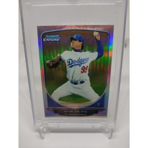 2013 Bowman Chome 미니리프렉터 LAD4 류현진 루키 RC MLB 카드, 1개