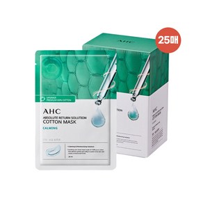 [홈쇼핑 최신상] AHC 순면 마스크 팩 앱솔루트 리턴 카밍 25매, 25개입, 1개