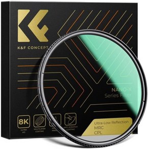 K F Concept 초저반사 원형 편광 필터 초슬림 HD CPL 나노 X 시리즈 28 개 다층 코팅, 01 HD CPL Filte_02 52mm, 1개