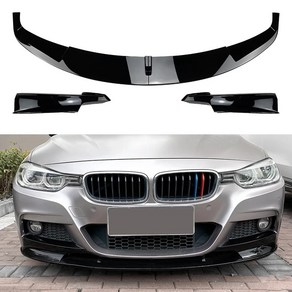 립댐 에어댐 앞 범퍼 스플리터 립 디퓨저 스포일러 보호대 커버 가드 디플렉터 립 BMW 3 시리즈 F30 F31 M-Tech 320i 2013-2019 용, 1.Gloss black