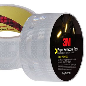 3M 고휘도 야간 안전 반사테이프 백색 48mm x 2.5M, 1개