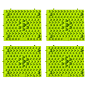 (UPGRADE형) 부드러운 TPE 돌기 발지압매트 연결형, 연두, 4개
