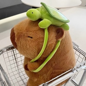 앤시오 귀여운 가방 카피바라 인형 대형, 그린브라운, 1개, 23cm