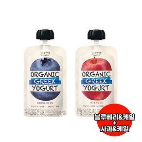 매일 상하목장 유기농그릭요거트120g 사과케일2+블루베리케일2 총4개입/냉장무료배송