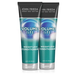 John Fieda Volume Lift 헤어 컨디셔너 염색 모발에 안전 가늘거나 평평한 모발용 239.6g(8.5온스) (2팩), 컨디셔너(2팩), 250ml