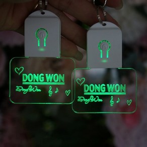 정동원 이름 LED 열쇠고리 (4시간 이용 가능 10가지 색상) USB 충전선 포함, 1개