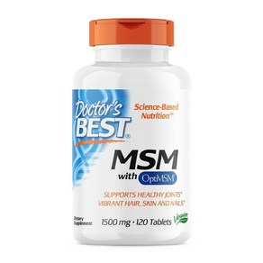 건강 연골 관절 Docto's Best 닥터스 베스트 MSM 위드 옵티MSM 1500 mg 120 타블렛, 120정, 1개