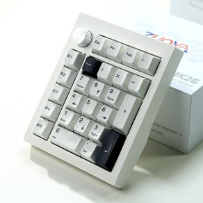 [성의] ZUOYA GMK26 기계식 게이밍 숫자 키보드 디지털키패드 넘버키보드 외장용 QMK/VIA 핫스왑DIY 무선3모드 RGB, 화이트-해성축(42+-4gf)