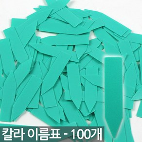 일자형 식물 이름표 초록 X 100개 - 팻말 화분이름표 식물 라벨 식별표 푯말 표시화분픽 명찰 꽂이 칼라 컬러 분갈이 네임텍 화분 인, 02_Sein_일자이름표(녹색/100개)