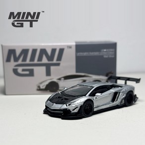 자동차다이캐스트 다이캐스트모형 MINIGT-실버 합금 자동차 모델 MGT #449 LHD 1:64 LB WORKS Aventador