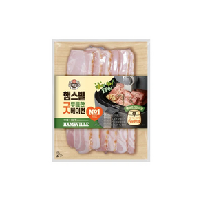 백설 햄스빌 두툼한 굿베이컨, 340g, 4개