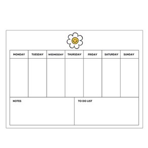 쿠이시 냉장고 현관 자석 대형 화이트보드 마그넷, 1개, 주간 데이지 위클리