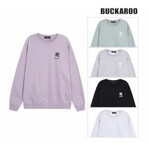 버커루 [BUCKAROO 특가전] [2024 BEST 1] 유니 공용 군더더기없는 깔끔한 BKR 가슴로고 약기모 라운드넥 맨투맨 MTM 티셔츠