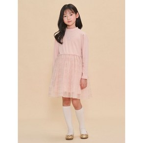 [브랜드정품]빈폴키즈 [BEANPOLE KIDS] 골지 믹스 홀리데이 트위드 샤 원피스 라이트 핑크 (BI4Y7 봄신상 여아선물