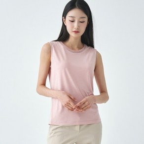 [지센] 매쉬 배색 실버 민소매 티셔츠 LFTSO403_PK