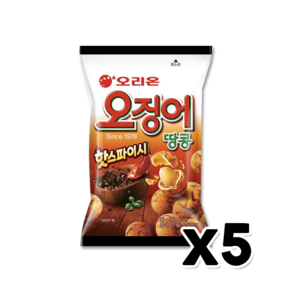 오리온 오징어땅콩 핫스파이시, 5개, 90g