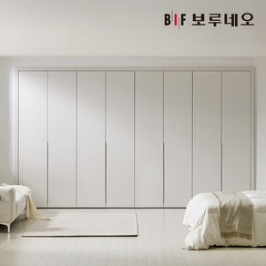 보루네오 E0 매립형손잡이 히든하프 여닫이 붙박이장 30cm, 웜베이지 30cm