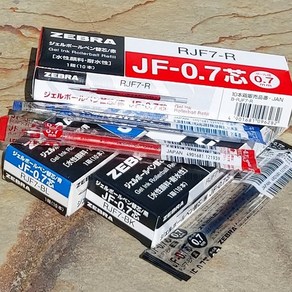 제브라 사라사 0.7mm 단색볼펜 리필심 JF-0.7 1다스(10개입), 1팩, 블랙