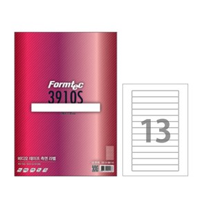 폼텍 A4 비디오테이프용라벨 LS-3910S(LS-3662호환) [13칸100매], 단품