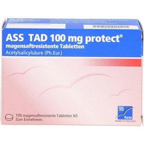 ASS TAD 100mg 아세틸살리실산 함유, 1개, 100정