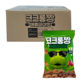 크크롱짱 애플파이맛 스티커포함 과자스낵 90g x 12개