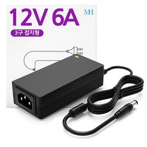 명호전자 12V 6A 어댑터 (TY1206000Z1MN) LED 모니터 DC 12V6A아답터, 1개