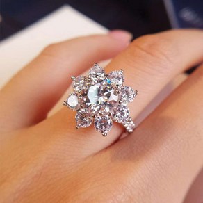 모이사나이트 큐빅 펜던트 커플링 생일선물 반지 eal moissanite 럭셔리 태양