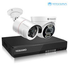 YESKAMO 예스카모 500만화소 POE 8채널 CCTV 카메라 세트, POE 실외 1대 실내 1대 8채널 세트(HDD미포함), 1개