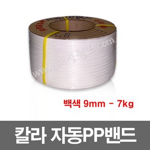 칼라 PP밴드(흰색) 9mm - 7kg / 자동 pp밴드 밴딩기 PP벤딩끈 프라스틱포장끈, 1개