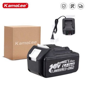 Kamolee-18V 5000mAh 리튬 이온 배터리 BL1860 핸드 드릴 전기 임팩트 렌치 전동 공구 마끼다 도구 지원, 8)EU - With Chage A 5.0Ah, 1개