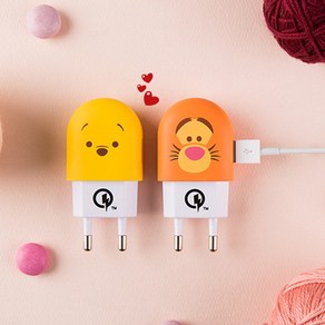 디즈니 USB 급속충전기 푸 티거 디즈니썸썸, 디즈니 급속충전기 [푸], 1개