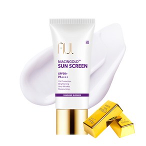 에이유엘 나이아신골드 선스크린 SPF50+ PA++++ / 수분 진정 보습 자외선차단 무기+유기 자차, 30ml, 2개