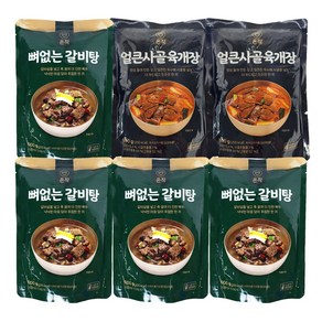 해화당 뼈없는 갈비탕 4팩 + 얼큰사골 육개장 2팩, 1개, 800g