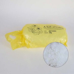 [앵콜스] 고급 인형 방울솜 (500g / 1kg) 인형솜 방석 쿠션 충전, 1kg (노란봉투), 1개