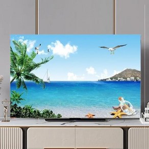 GoodTop TV 후드 먼지 커버 천 귀여운 패션 유럽 스타일 모니터 LED 화면 보호 32-75 인치, 07 08_01 32inch(80x53m)