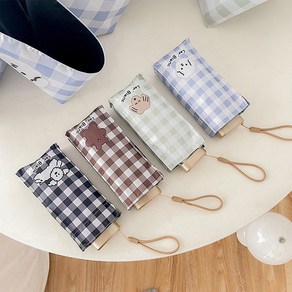 로르블랑 UV 99.9% 차단 초경량 체크 패턴 5단 우양산 암막 양산