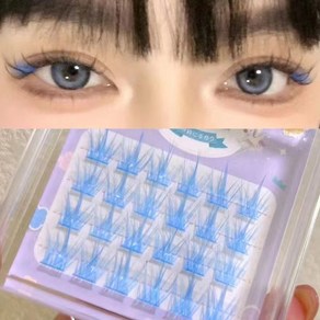 BLOWFISH FUGU 칼라속눈썹 12mm 바비 인조 속눈썹 1개 컬러래쉬 J-021