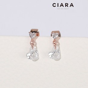 CIARA 14K Jenne 빅앤스몰 두에 하트 귀걸이(GoldPlated)