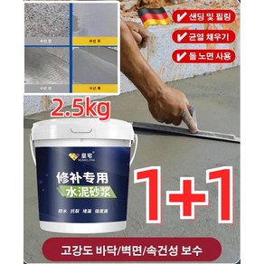 1/1+1 [수선 전용] 속건성 방수 시멘트 모르타르 2.5kg 시멘트 보수제 초속경 시멘트 고강도 몰탈 시멘트, 2.5kg*1개