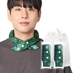 블랙야크 복주머니형 아이스 넥쿨러 2개입, 그린, 2개