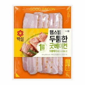 CJ 백설 햄스빌 두툼한 굿베이컨, 340g, 12개